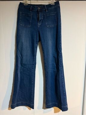 Flying Banana Women's Flare High Waisted Bell Bottom Wide Leg Jeans size 10 long